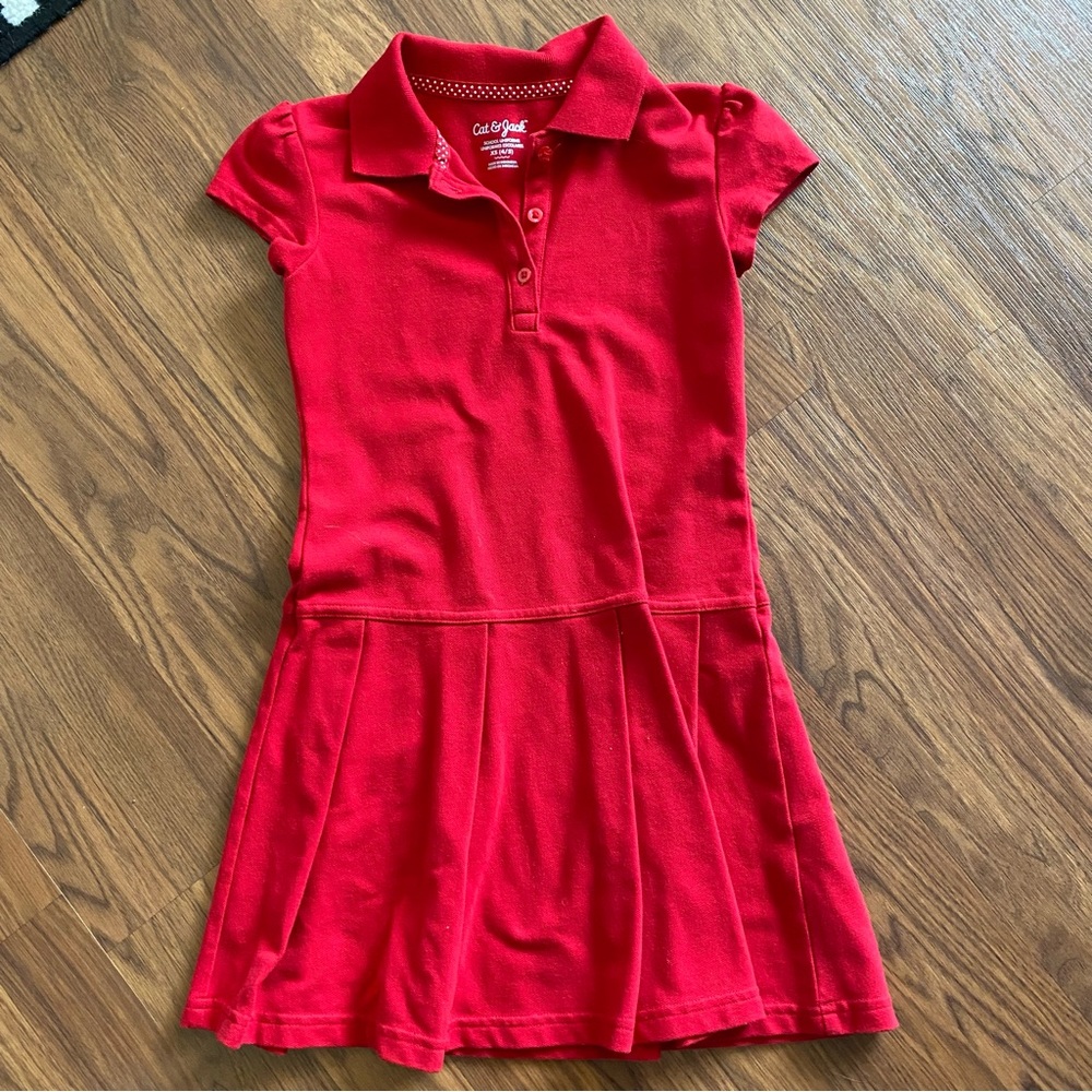 Cat & Jack size xs (4/5) red uniform dress